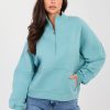 Blue Sweatshirt in Sweatshirts For Women with Cotton and Spandex