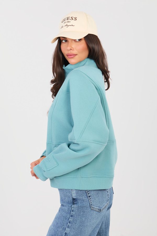 Blue Sweatshirt in Sweatshirts For Women with Cotton and Spandex