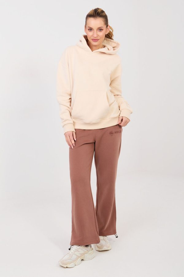 Beige Sweatshirt in Sweatshirts For Women with Cotton and Polyester