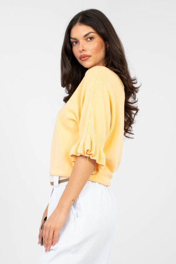 Yellow Jumper in Sweaters, Pullovers, Jumpers, Turtlenecks, Boleros, Shrugs with Nylon, Polyester and Viscose
