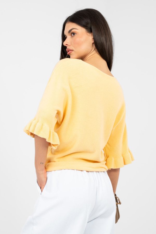 Yellow Jumper in Sweaters, Pullovers, Jumpers, Turtlenecks, Boleros, Shrugs with Nylon, Polyester and Viscose