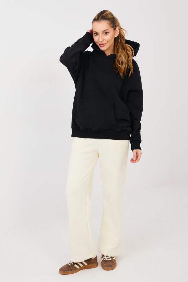 Black Sweatshirt in Sweatshirts For Women with Cotton and Polyester