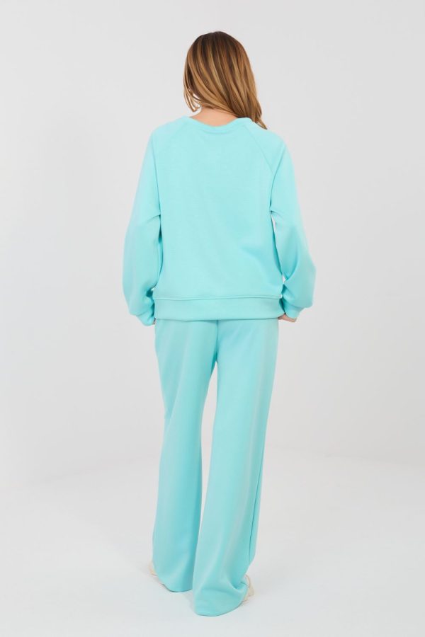 Green Set in Pants, Trousers, Shorts with Spandex, Polyester and Viscose
