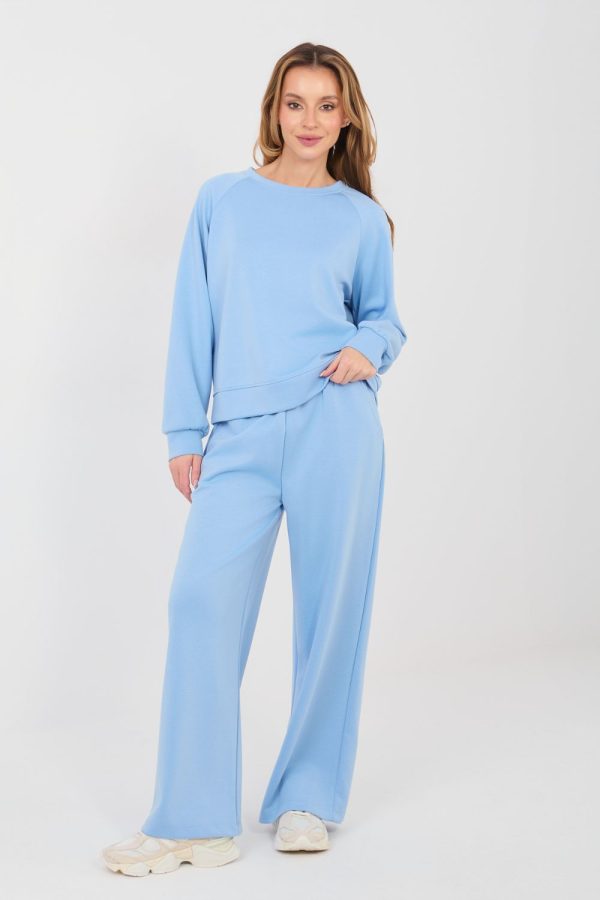 Blue Set in Pants, Trousers, Shorts with Spandex, Polyester and Viscose