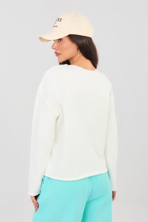Beige Sweatshirt in Sweatshirts For Women with Cotton and Spandex