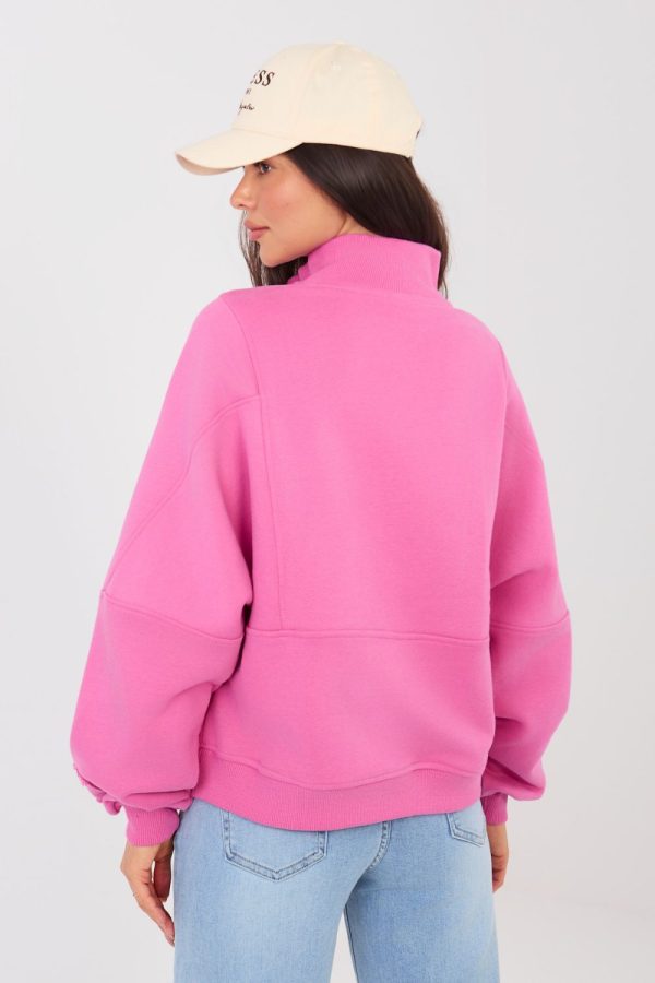 Pink Sweatshirt in Sweatshirts For Women with Cotton and Spandex