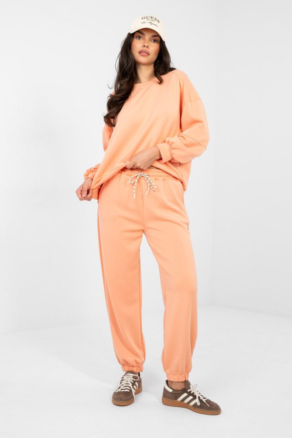 Orange Set in Pants, Trousers, Shorts with Spandex and Viscose