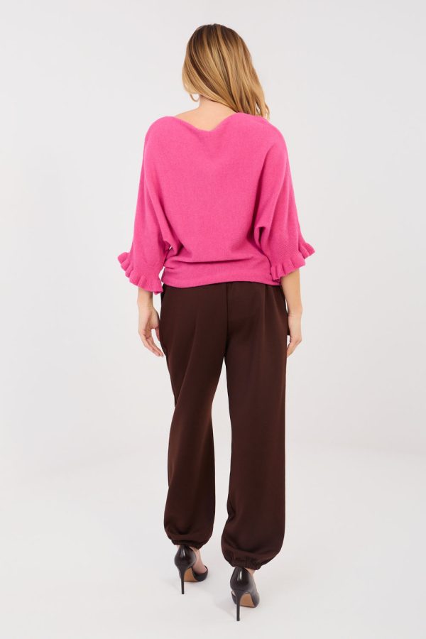 Brown Tracksuit Trousers in Pants, Trousers, Shorts with Spandex, Polyester and Viscose