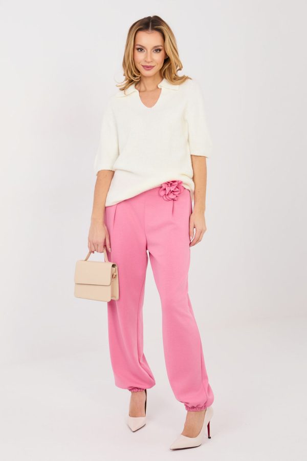 Pink Tracksuit Trousers in Pants, Trousers, Shorts with Spandex, Polyester and Viscose