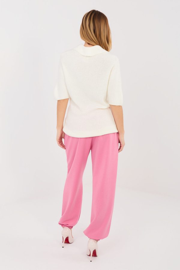 Pink Tracksuit Trousers in Pants, Trousers, Shorts with Spandex, Polyester and Viscose