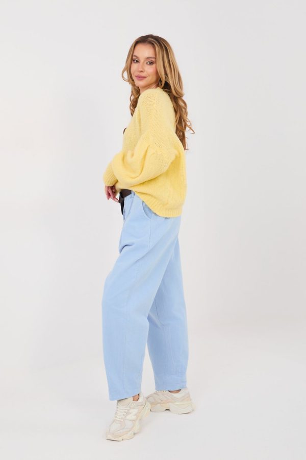 Blue Corduroy Trousers in Pants, Trousers, Shorts with Cotton and Spandex