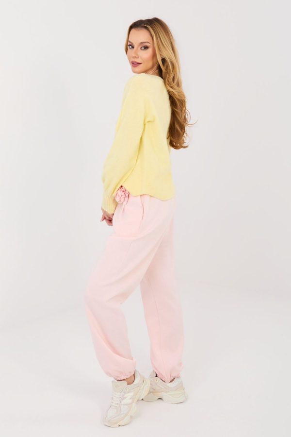 Pink Tracksuit Trousers in Pants, Trousers, Shorts with Spandex, Polyester and Viscose