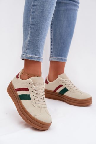 1114075 beige Platform sneakers model 224419 Step in style