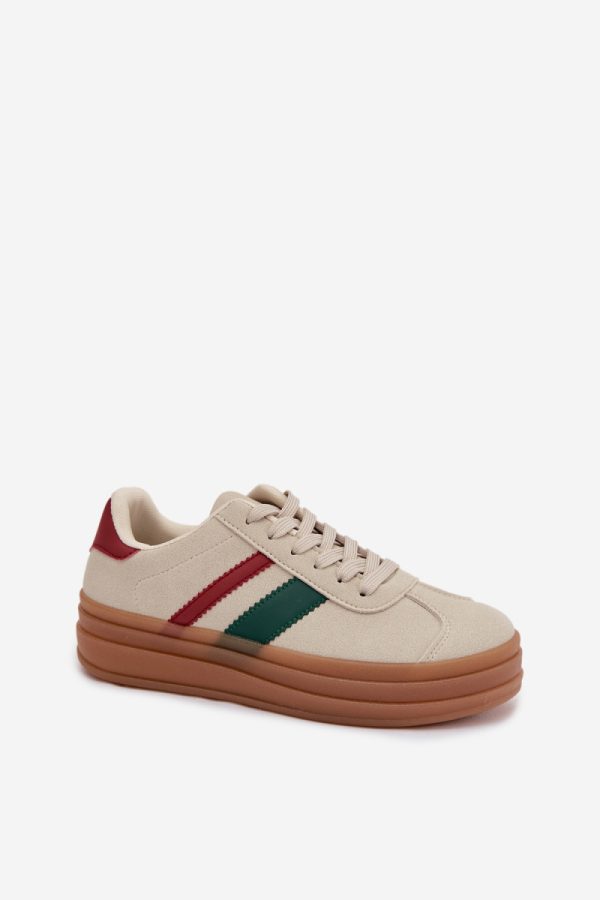 beige Platform sneakers model 224419 Step in style