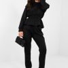 Black Set in Pants, Trousers, Shorts with Spandex, Polyester and Viscose