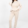 Beige Set in Pants, Trousers, Shorts with Spandex, Polyester and Viscose