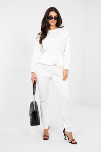 Beige Set in Pants, Trousers, Shorts with Spandex, Polyester and Viscose