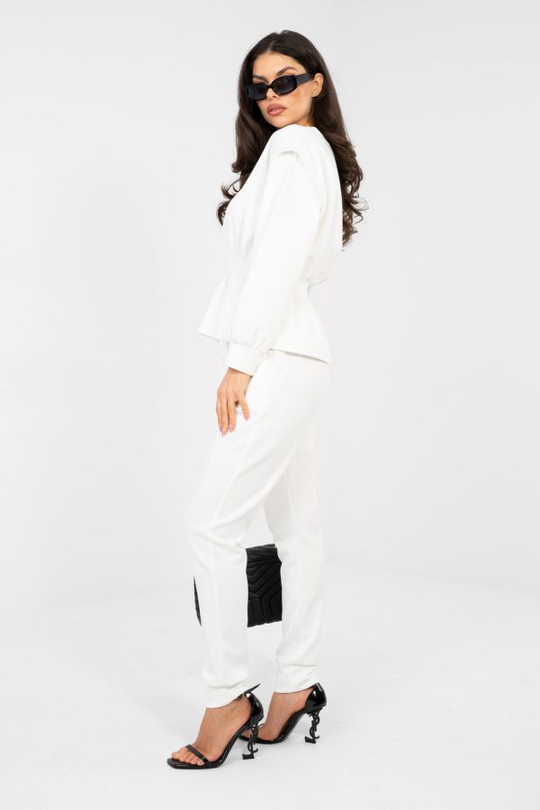 Beige Set in Pants, Trousers, Shorts with Spandex, Polyester and Viscose