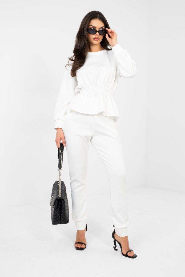 Beige Set in Pants, Trousers, Shorts with Spandex, Polyester and Viscose