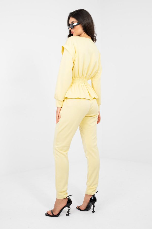 Yellow Set in Pants, Trousers, Shorts with Spandex, Polyester and Viscose