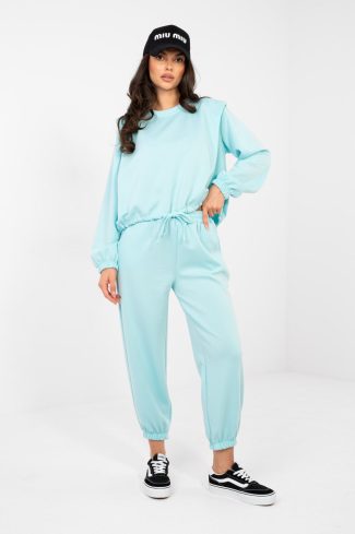 Green Set in Pants, Trousers, Shorts with Spandex and Viscose