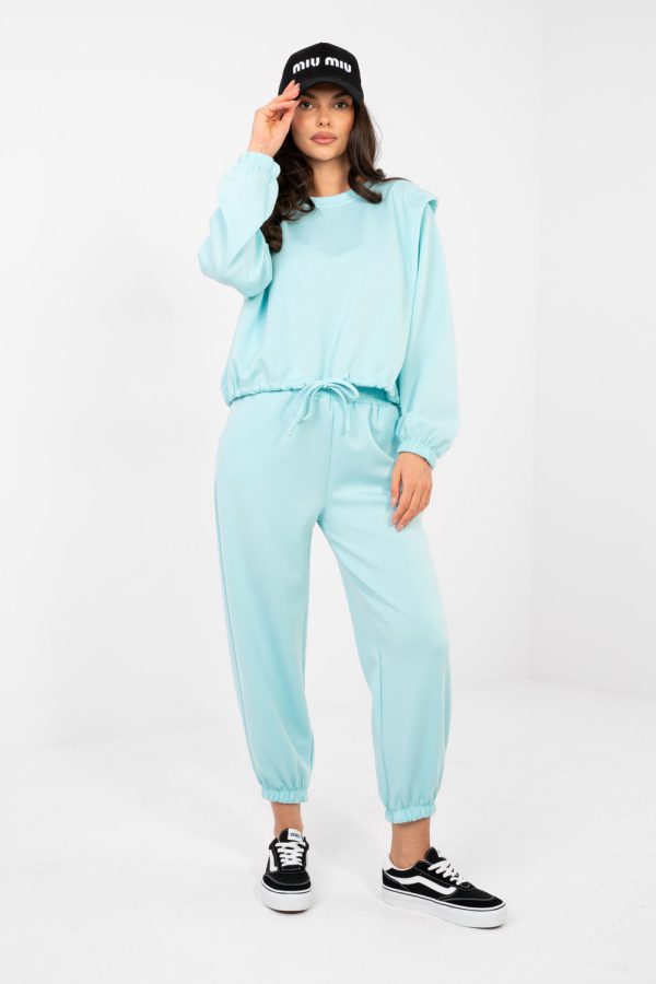 Green Set in Pants, Trousers, Shorts with Spandex and Viscose