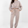 Beige Set in Pants, Trousers, Shorts with Spandex and Viscose