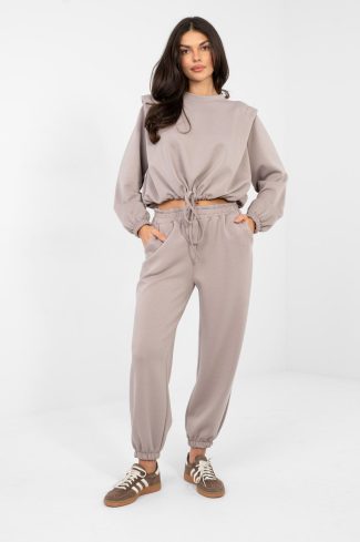 Beige Set in Pants, Trousers, Shorts with Spandex and Viscose