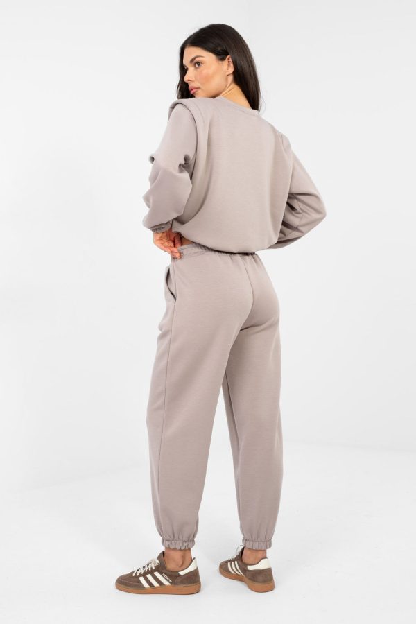Beige Set in Pants, Trousers, Shorts with Spandex and Viscose