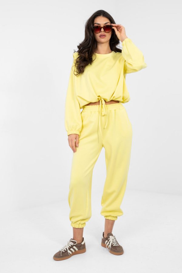 Yellow Set in Pants, Trousers, Shorts with Spandex and Viscose