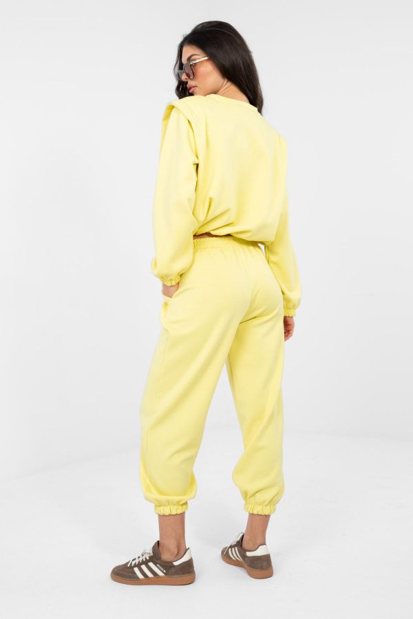 Yellow Set in Pants, Trousers, Shorts with Spandex and Viscose