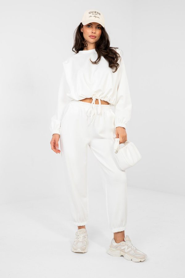 Beige Set in Pants, Trousers, Shorts with Spandex and Viscose