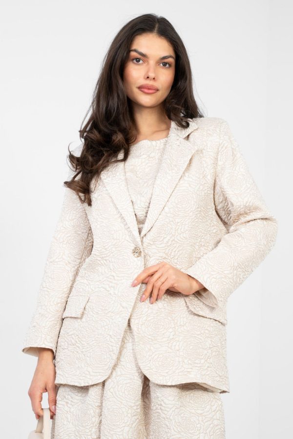 Beige Jacket in Jackets, Vests For Women with Polyester and Viscose