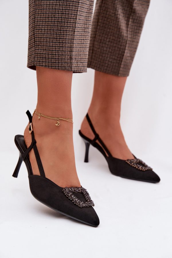 black Heel sandals model 224464 Step in style