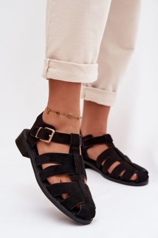 1114262.jpg Black Sandals in Sandals & Flip-Flops For Women with Fabric, Footbed and Heel Height