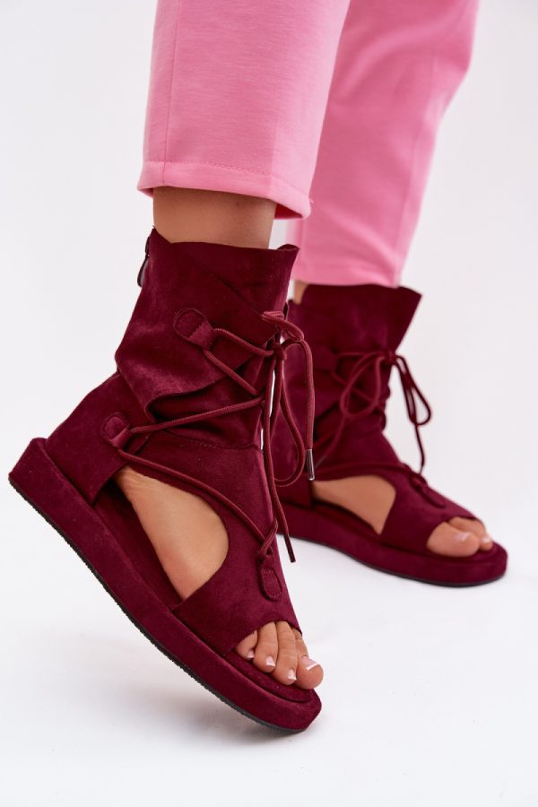 Red Sandals in Sandals & Flip-Flops For Women with Fabric, Footbed and Sole Height