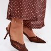 Brown Heel Sandals in Sandals & Flip-Flops For Women with Fabric, Footbed and Heel Height