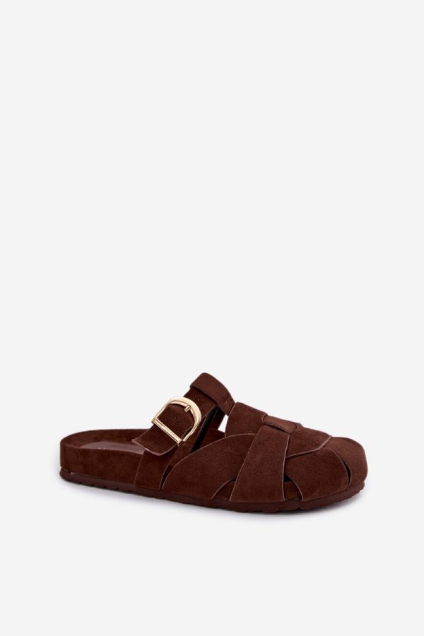 Brown Flip-flops in Sandals & Flip-Flops For Women with Fabric, Footbed and Sole Height