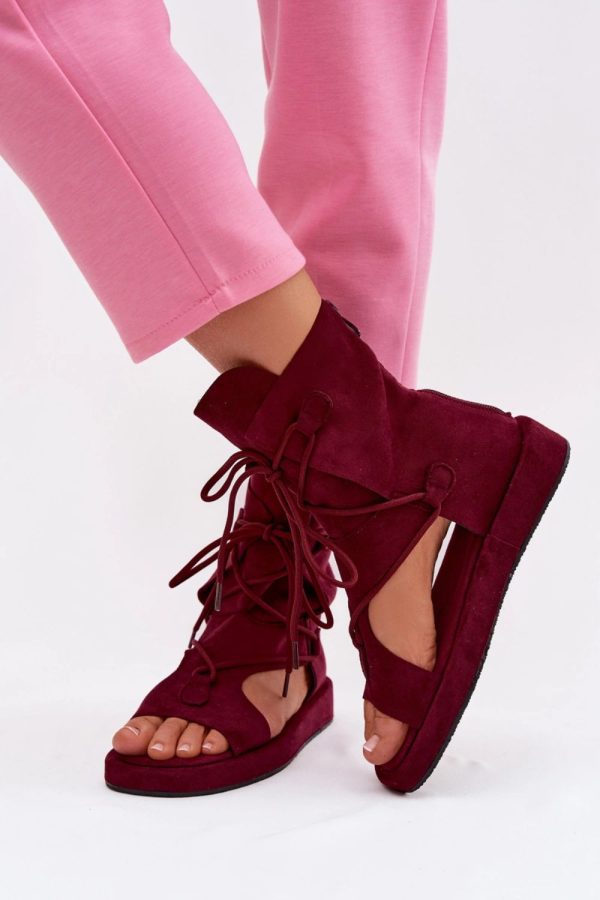 Red Sandals in Sandals & Flip-Flops For Women with Fabric, Footbed and Sole Height