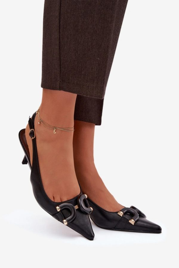 black Heel sandals model 224501 Step in style