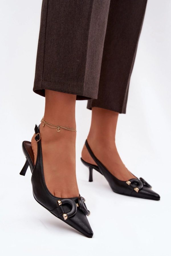 black Heel sandals model 224501 Step in style
