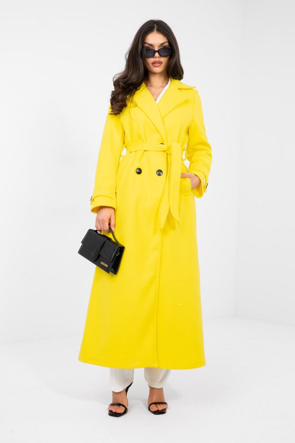 Yellow Coat in Women`s Coats, Jackets with Polyester