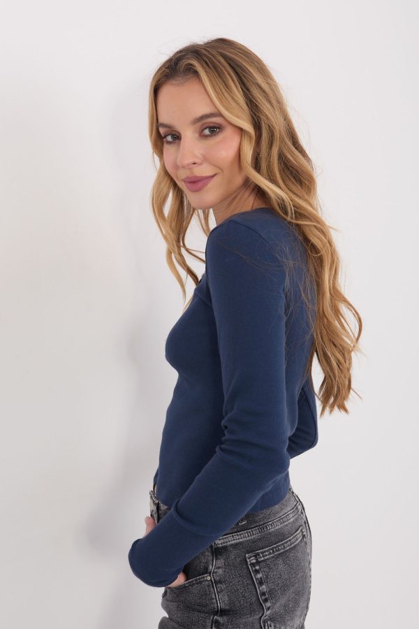 Navy Blue Blouse in Women`s Blouses, Tunics with Cotton