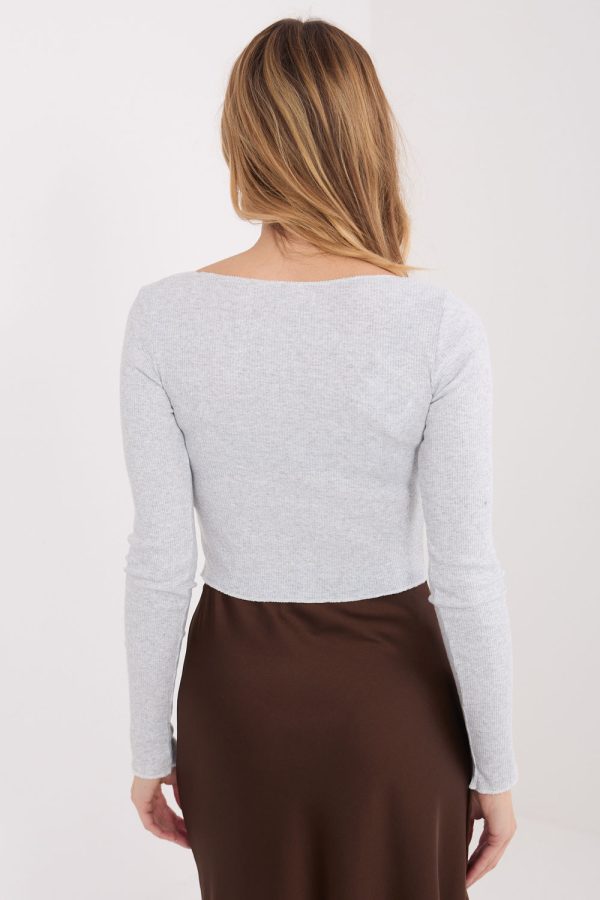 Grey Blouse in Women`s Blouses, Tunics with Cotton