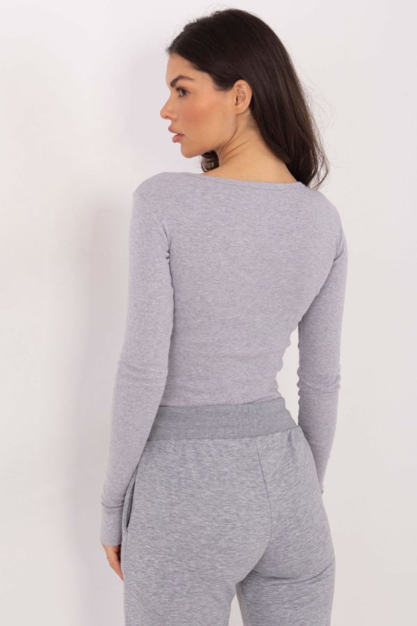 Grey Blouse in Women`s Blouses, Tunics with Cotton