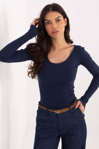Navy Blue Blouse in Women`s Blouses, Tunics with Cotton