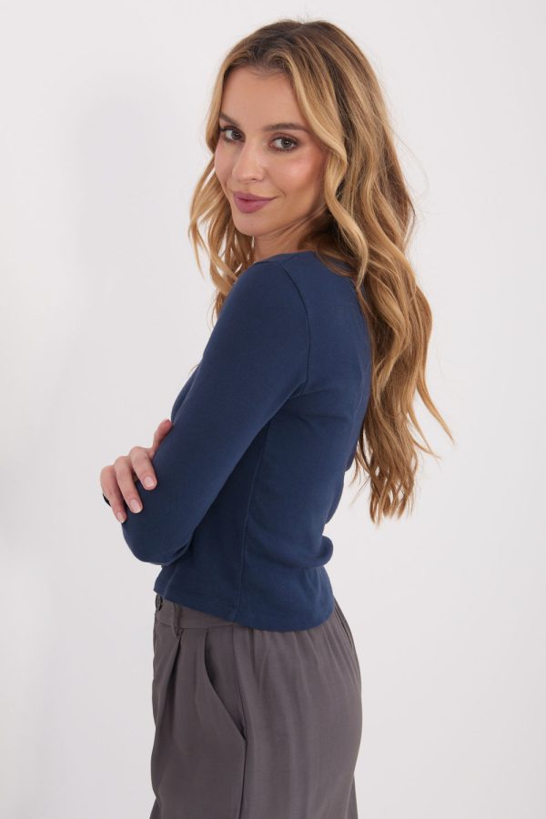Navy Blue Blouse in Women`s Blouses, Tunics with Cotton