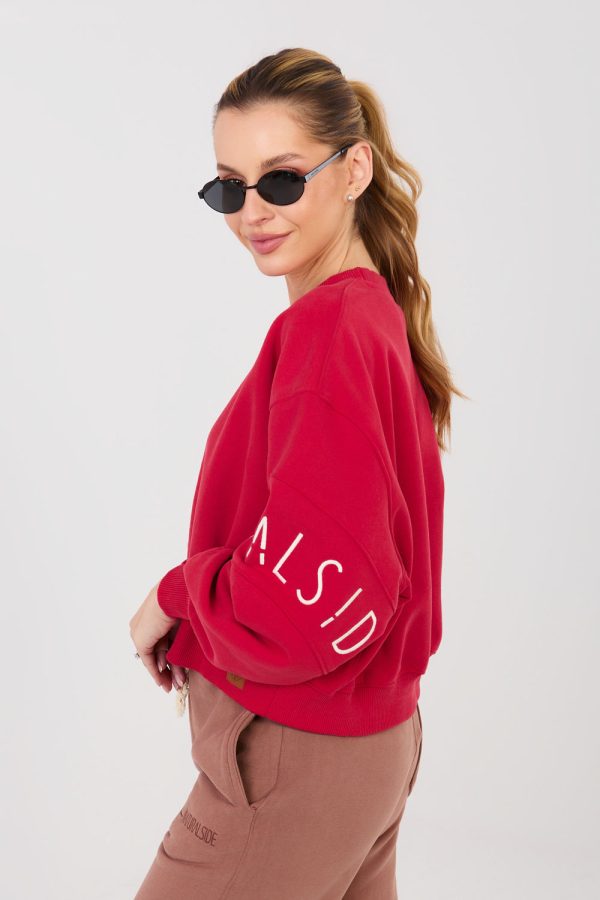 Red Sweatshirt in Sweatshirts For Women with Cotton and Polyester