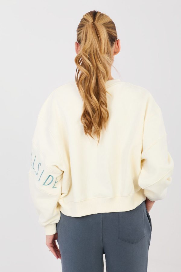 Beige Sweatshirt in Sweatshirts For Women with Cotton and Polyester