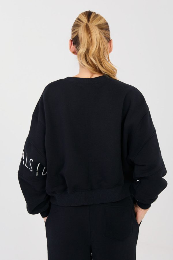 Black Sweatshirt in Sweatshirts For Women with Cotton and Polyester